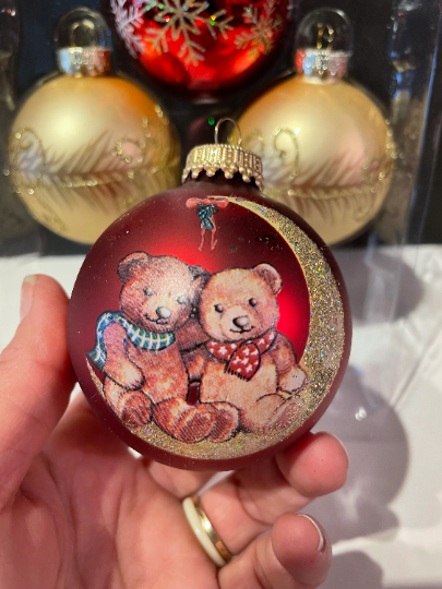 Vintage Krebs Red and Gold Christmas Ornaments