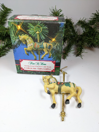 Vintage Carousel Horse Christmas Ornament