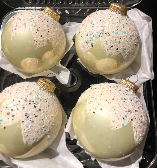 Vintage Krebs Large Snowcapped Christmas Ornaments