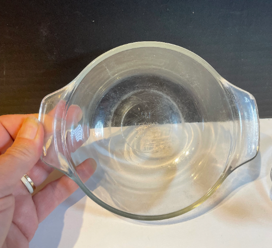 Vintage Anchor Hocking Clear Glass Round Casserole Baking Dishes