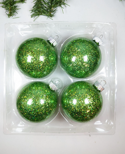 Large Lime Green Christmas Ornaments