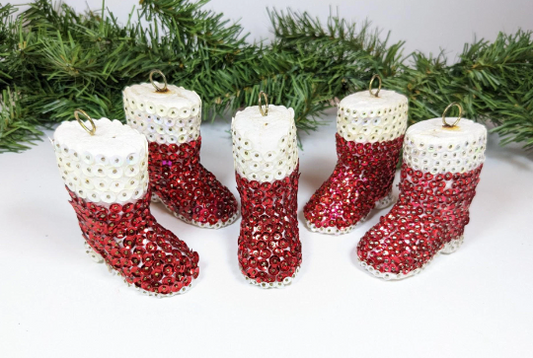 Push Pin Santa Claus Boot Christmas Ornaments