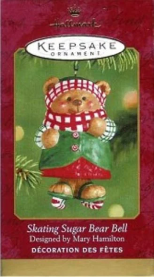 Skating Sugar Bear Bell - Hallmark Keepsake Ornament 2001