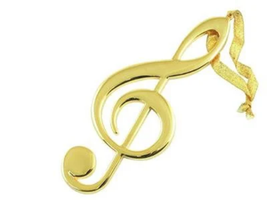 Gold Treble Clef - Broadway Gifts Co. Ornament