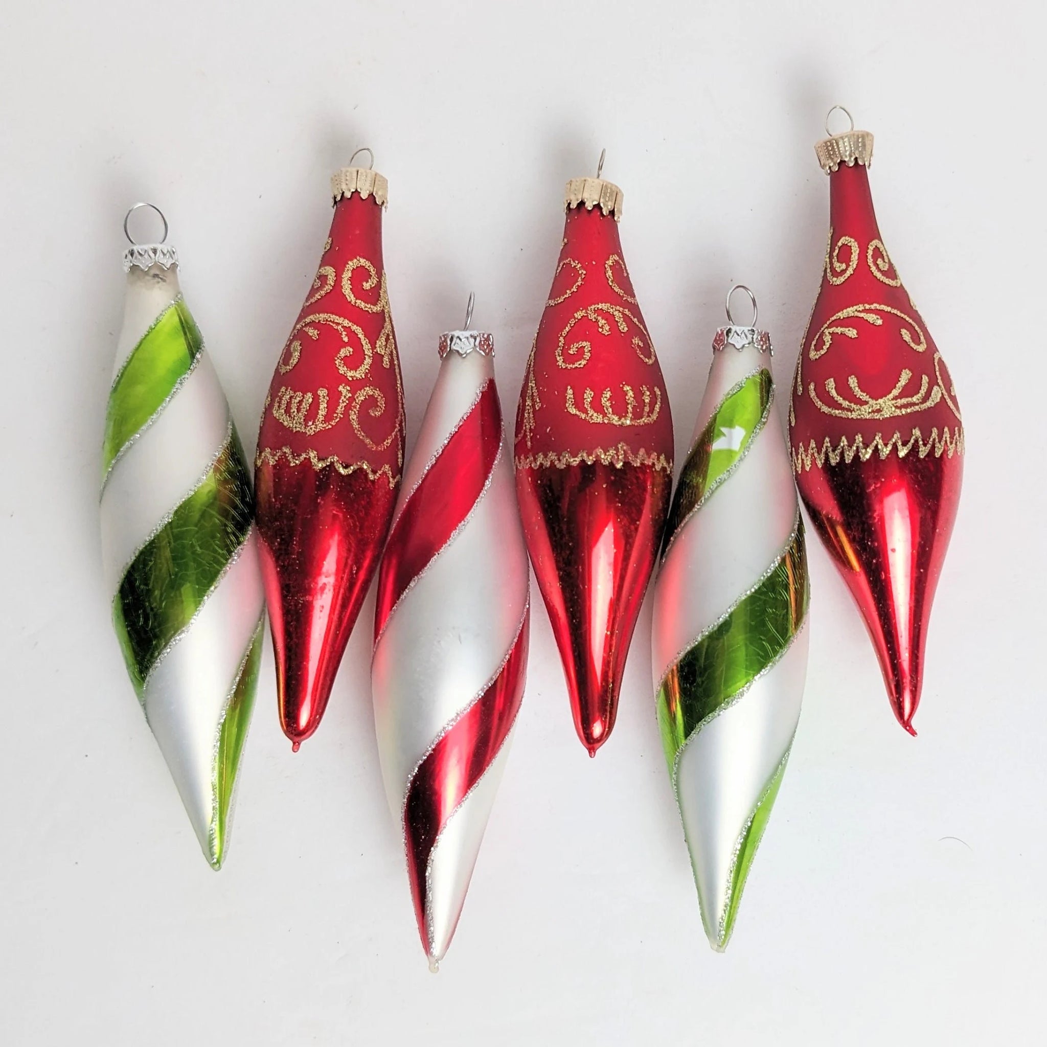 Vintage Krebs Teardrop Ornaments