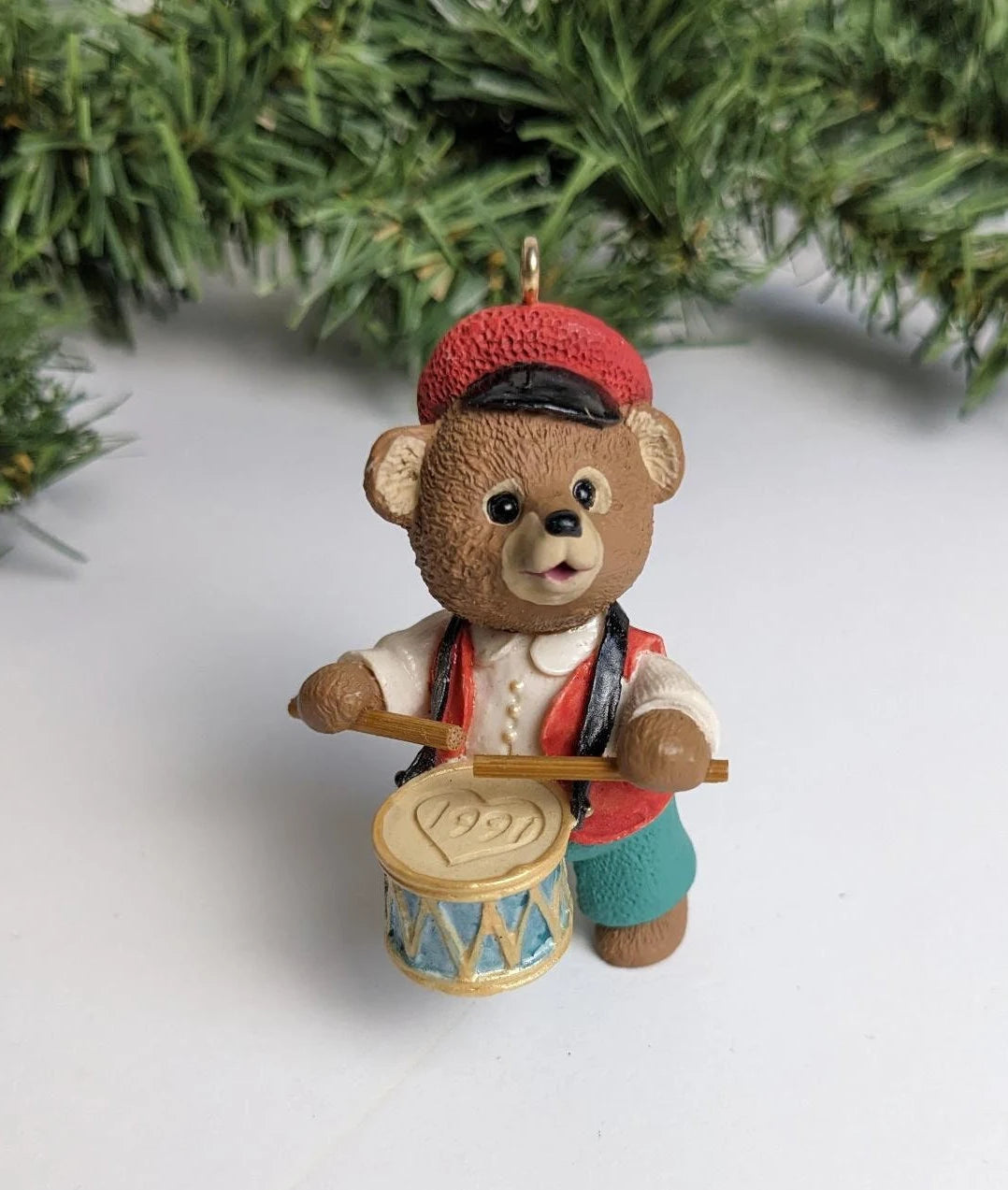 Vintage 1991 Hallmark Fanfare Bear Ornament