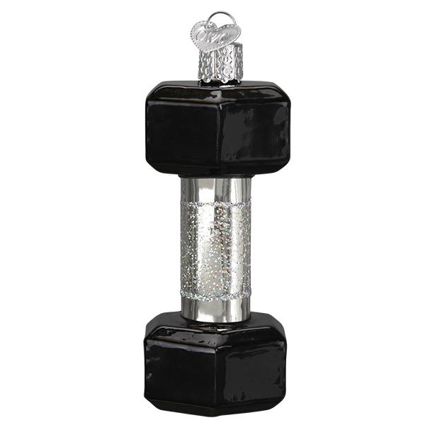 Workout Weightlifting Dumbbell Ten Pounds - Blown Glass Tree Ornament by Old World Christmas