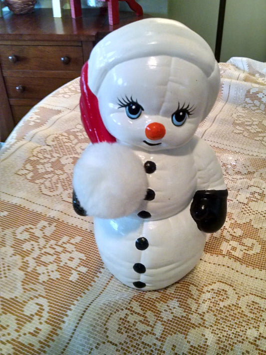 Frosty the Snowman Hand Made Ceramic Snow Man