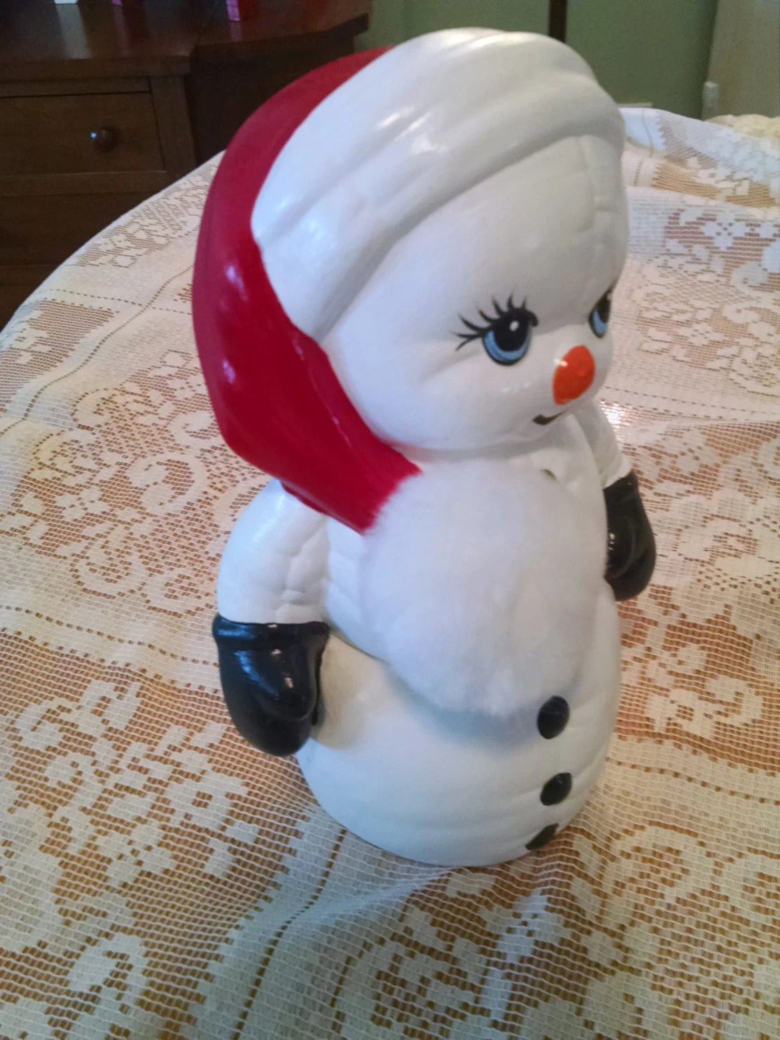 Frosty the Snowman Hand Made Ceramic Snow Man