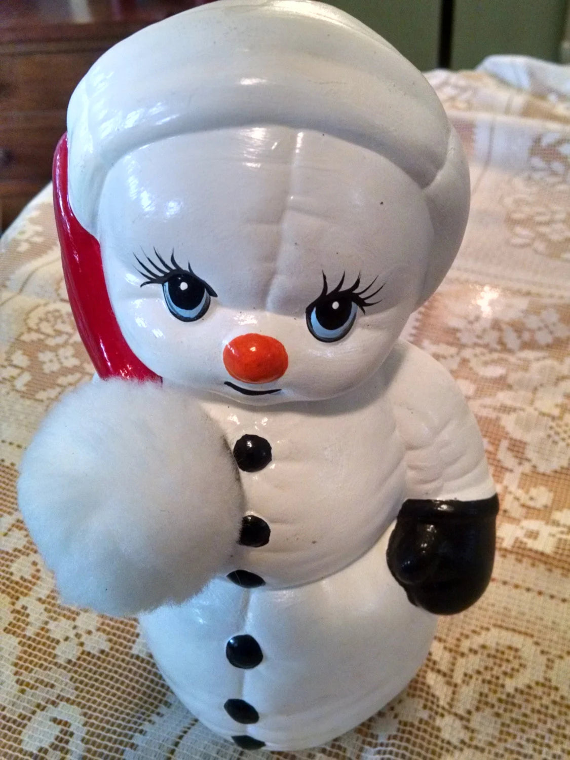 Frosty the Snowman Hand Made Ceramic Snow Man