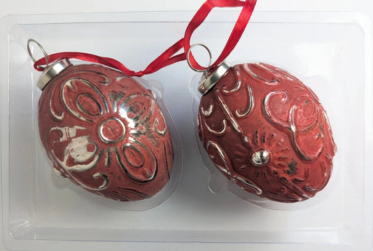Rustic Egg Shaped Christmas Ornaments