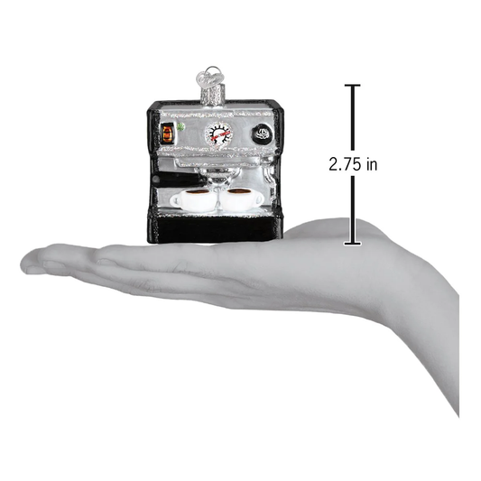 Barista Espresso Machine Blown Glass Hanging Tree Ornament by Old World Christmas