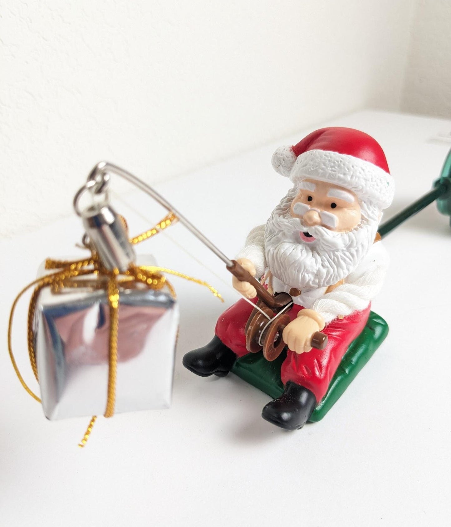 Animated Fishing Santa Christmas Ornament