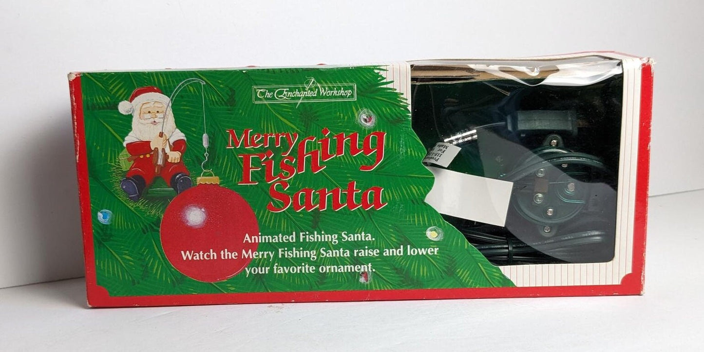 Animated Fishing Santa Christmas Ornament