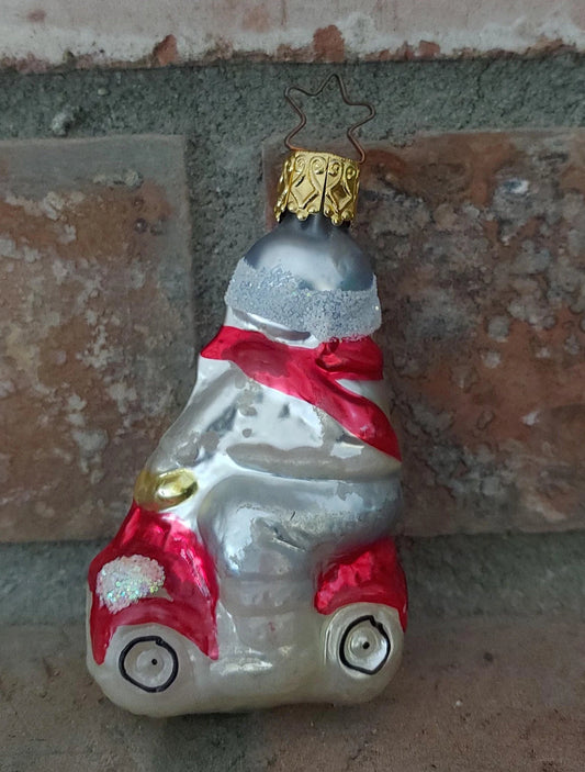 Vintage Inge Glas Santa in Car Christmas Ornament