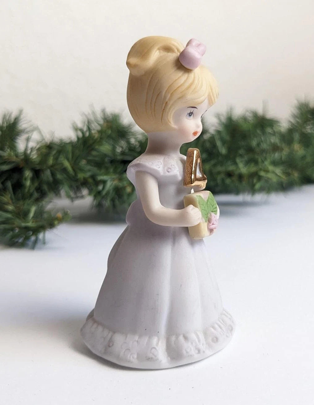 Vintage 1981 Enesco Growing Up Fourth Birthday Girls Figurine