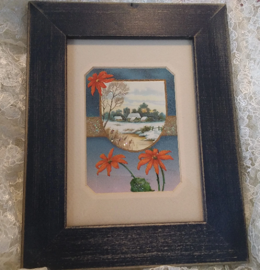 Vintage early 1900's Vintage Framed Postcard