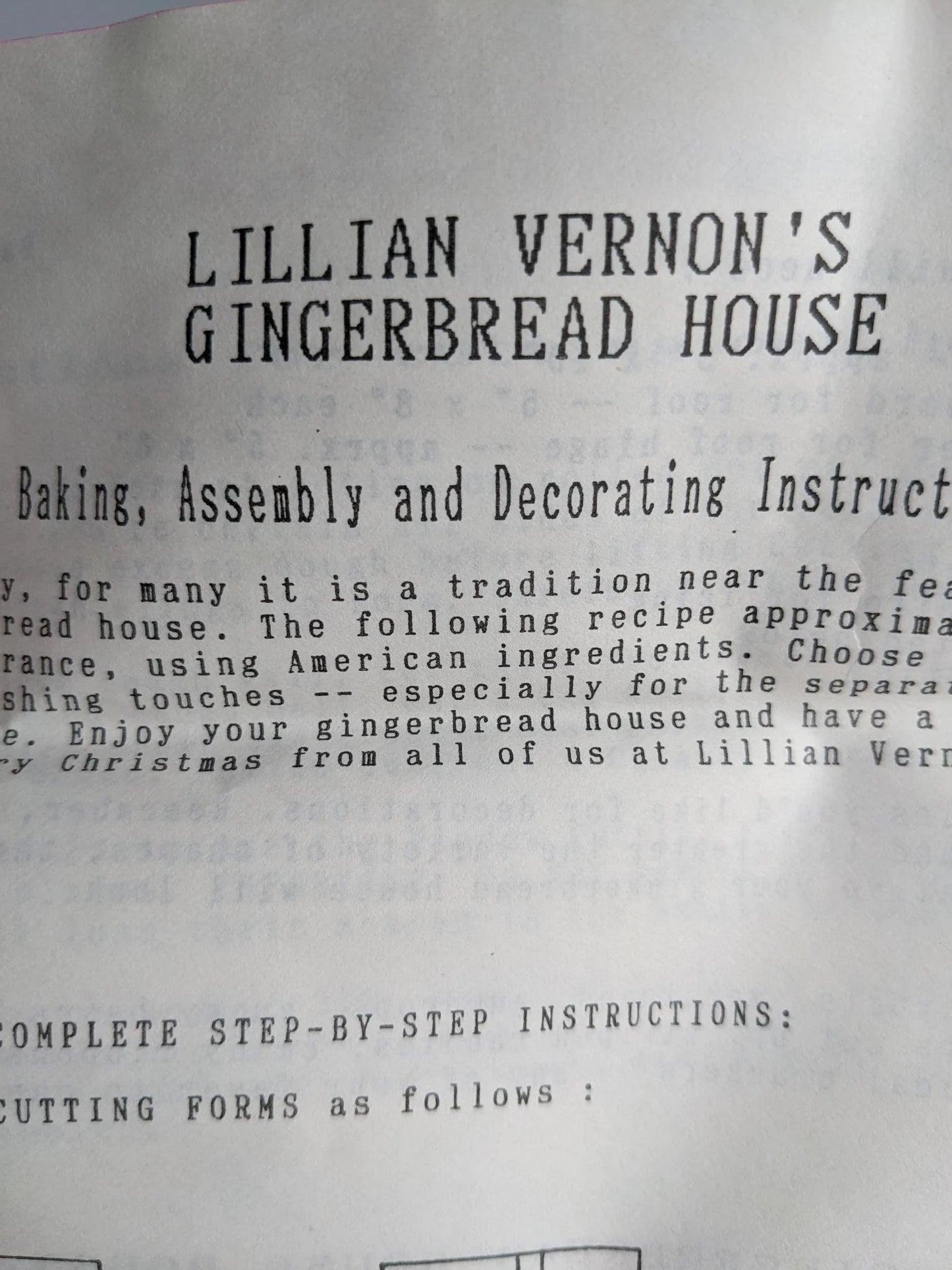 Lillian Vernon's Gingerbread House Kit