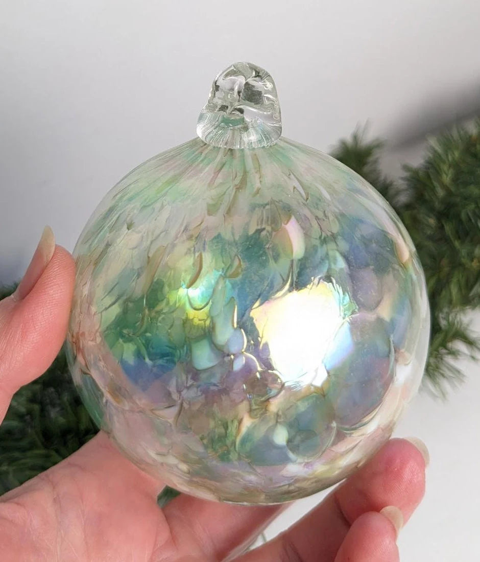 Iridescent Blown Glass Christmas Ornaments