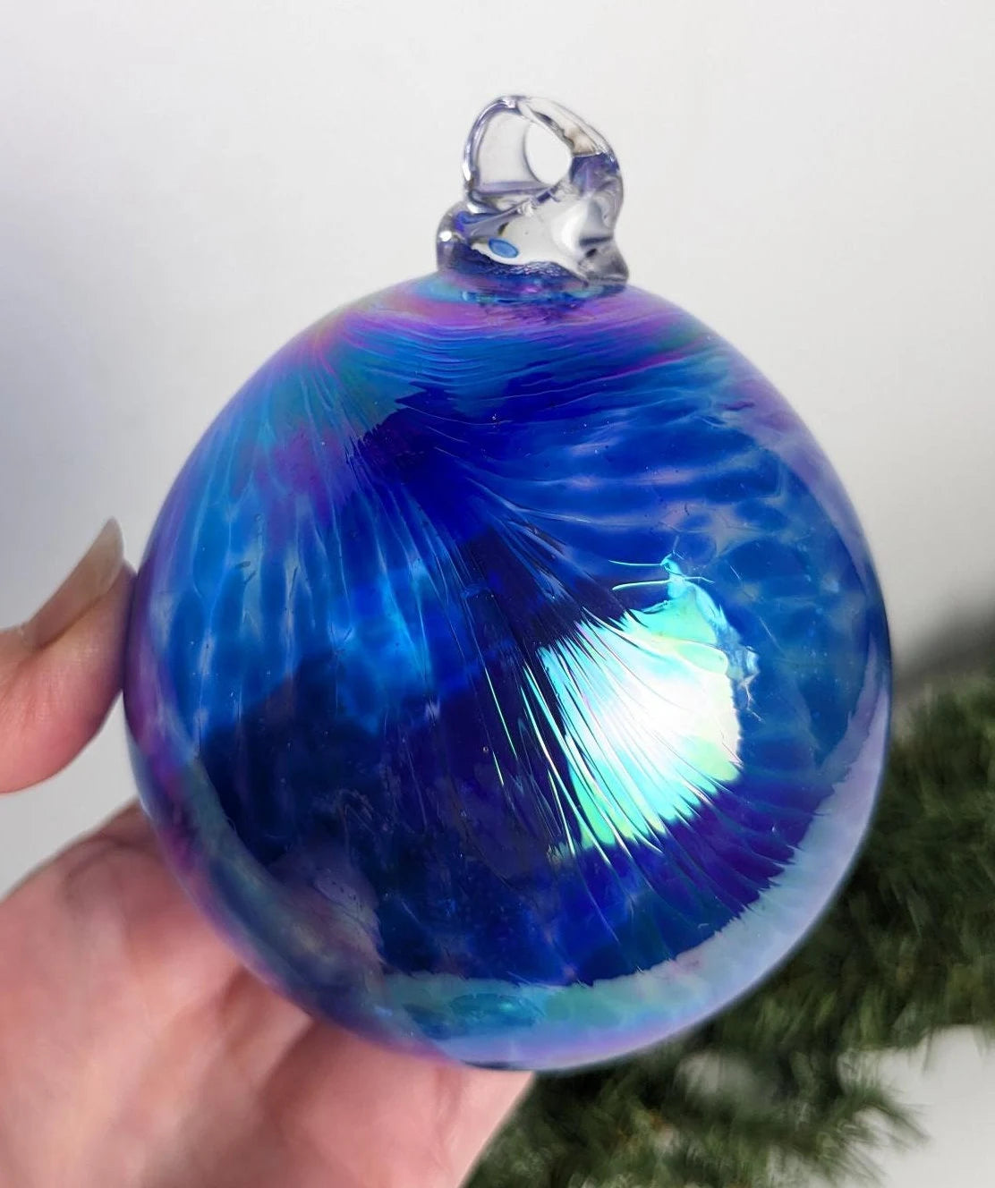 Iridescent Blown Glass Christmas Ornaments