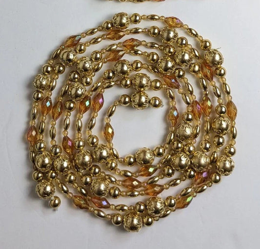 Gold Beaded Christmas Garland