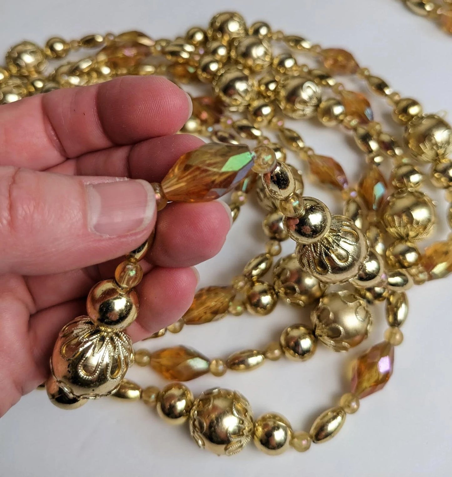 Gold Beaded Christmas Garland