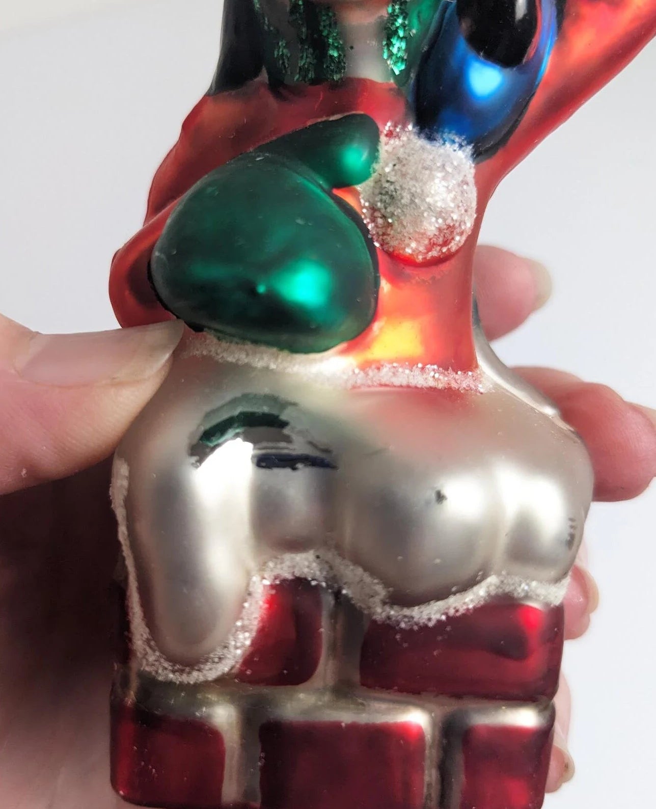 Vintage Mouth Blown Glass Goofy Ornament