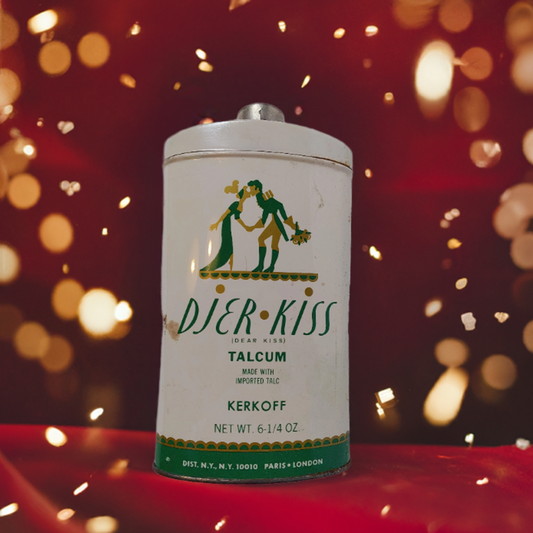 Vintage Kerkoff 1930's Djer Kiss Vintage Talcum Powder Tin