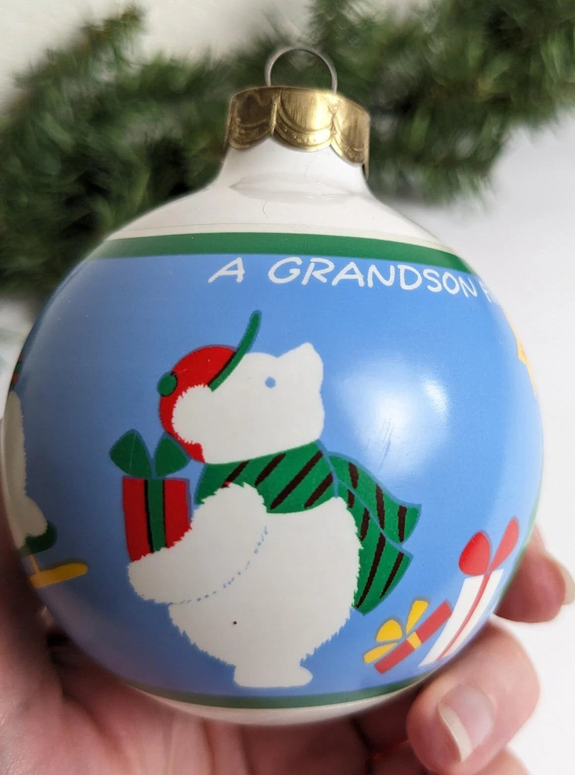 Vintage 1990 Hallmark Grandson Christmas Ornament