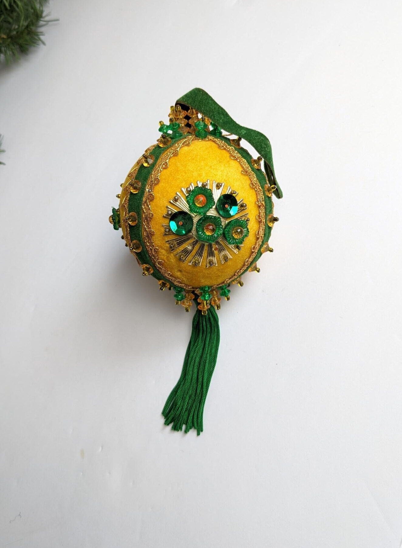 Vintage Handmade Beaded Pushpin Ornament