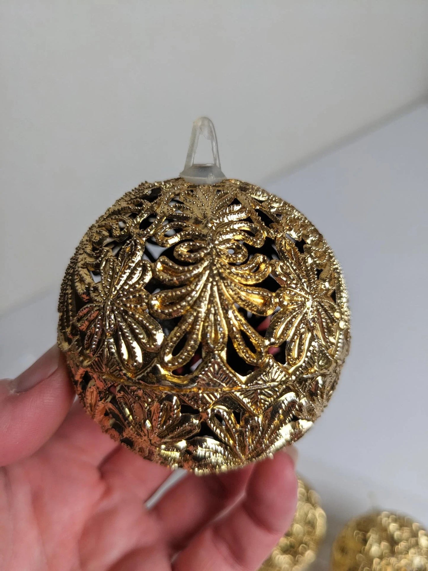 Shatterproof Vintage Filigree Christmas Ornaments