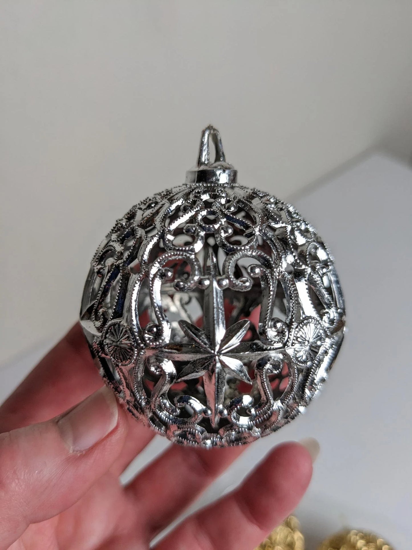 Shatterproof Vintage Filigree Christmas Ornaments