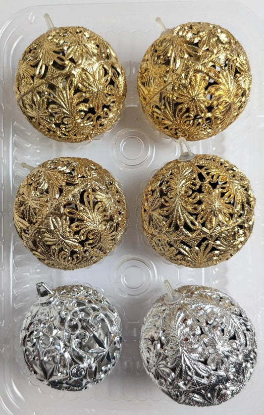 Shatterproof Vintage Filigree Christmas Ornaments