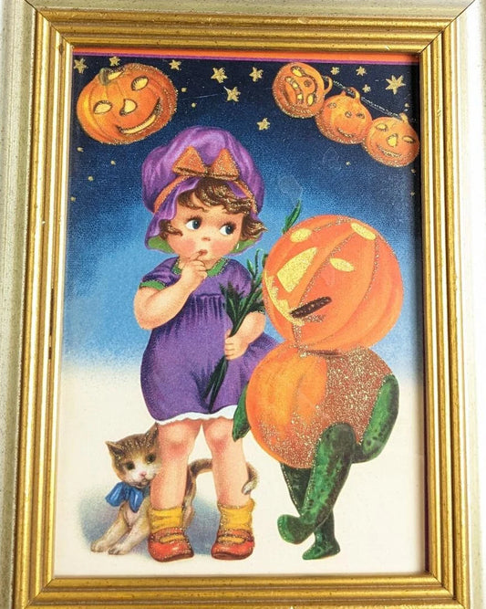 Vintage Halloween Framed Picture