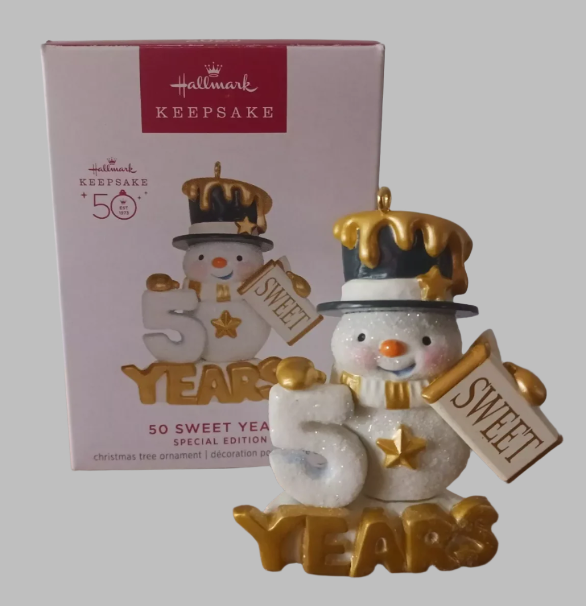 50 Sweet Years - Snowman Hallmark Keepsake Ornament Special Edition 2023