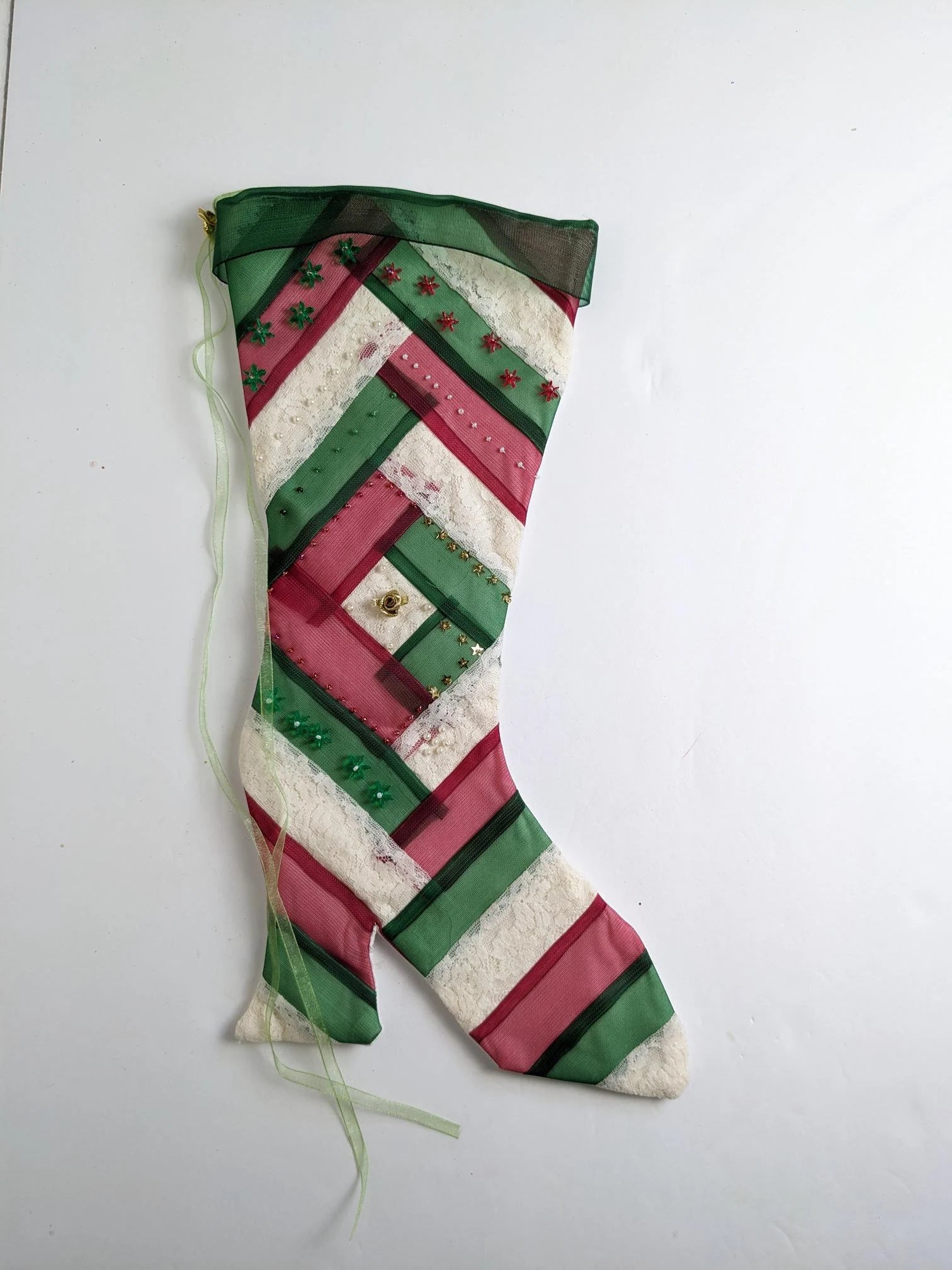 Quilted High Heel Christmas Stocking