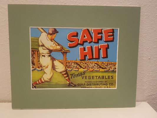 Vintage Produce Labels 'Safe Hit' Texas Vegetable Rustic Kitchen Decor