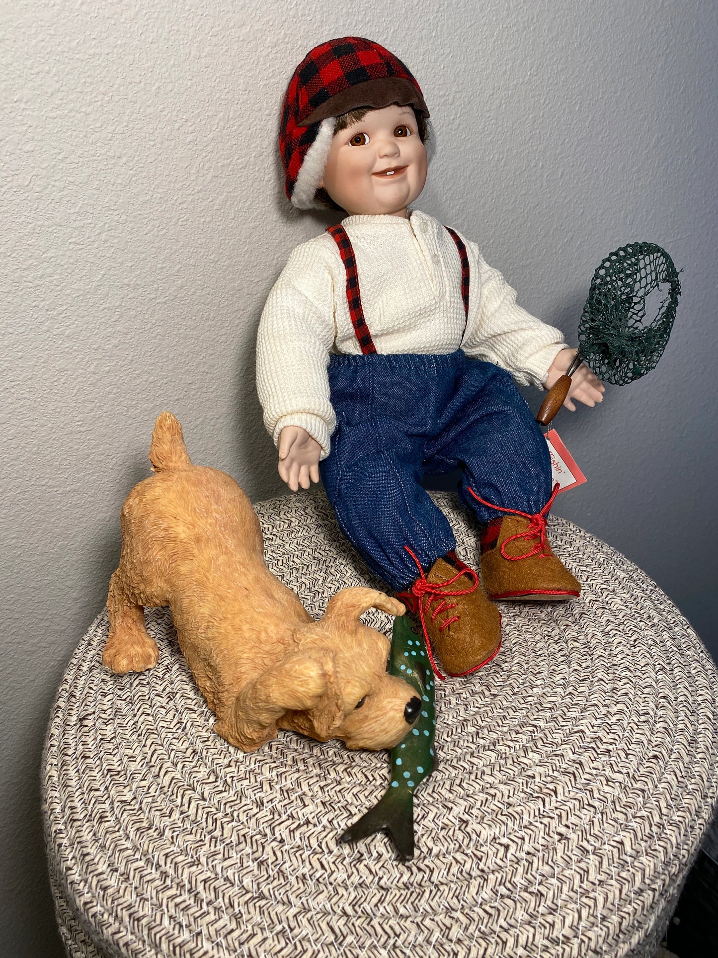Vintage Fishin' Buddies Porcelain Doll