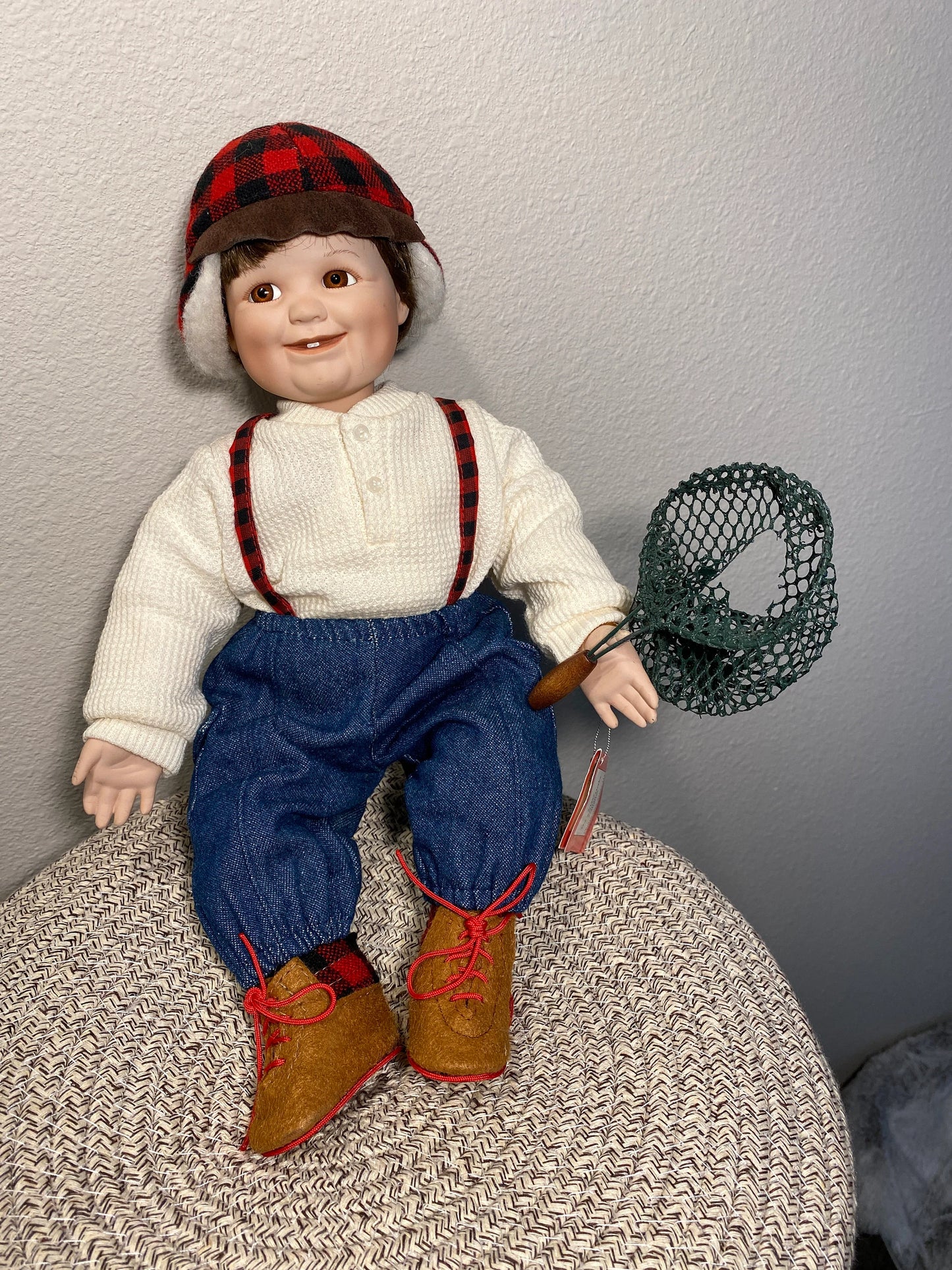 Vintage Fishin' Buddies Porcelain Doll