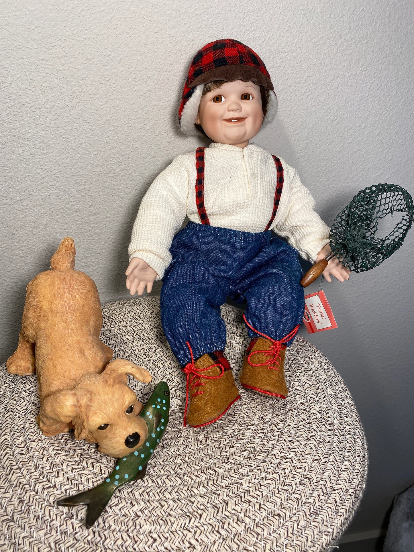 Vintage Fishin' Buddies Porcelain Doll