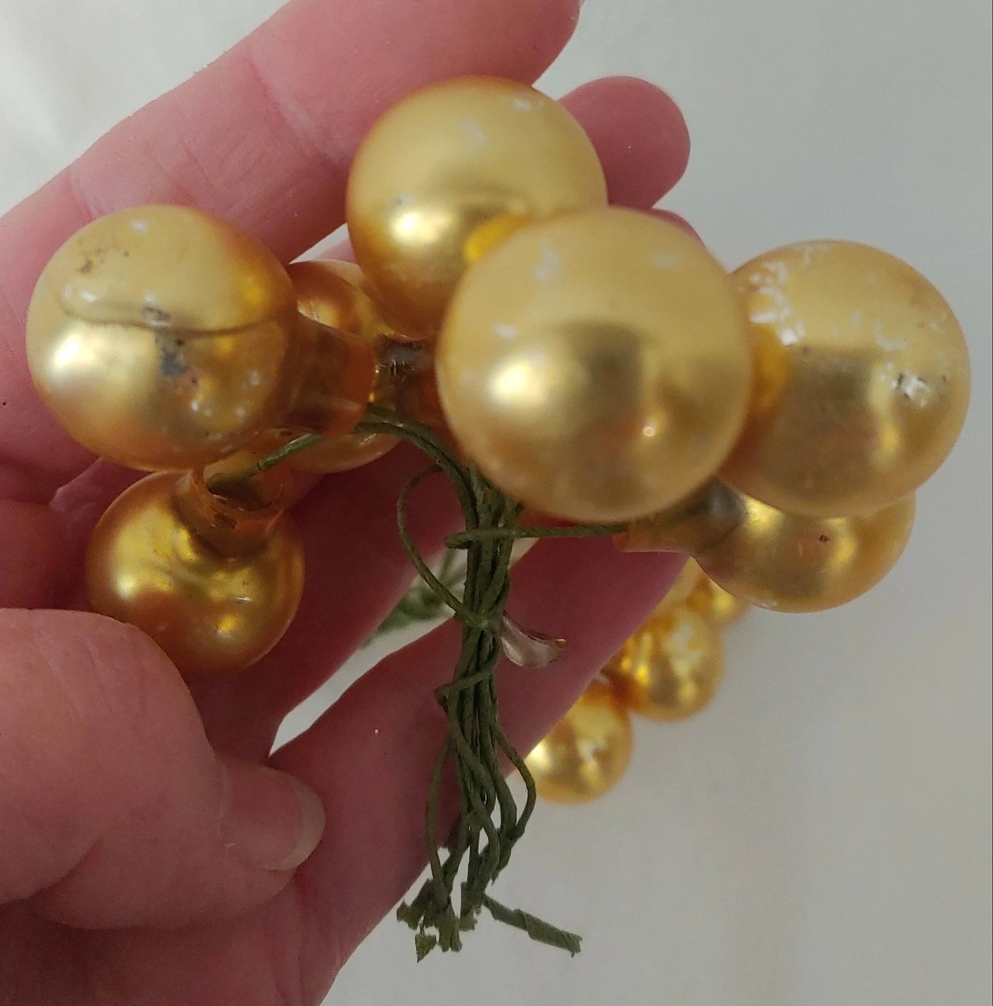 Vintage Small Gold Ball Christmas Picks