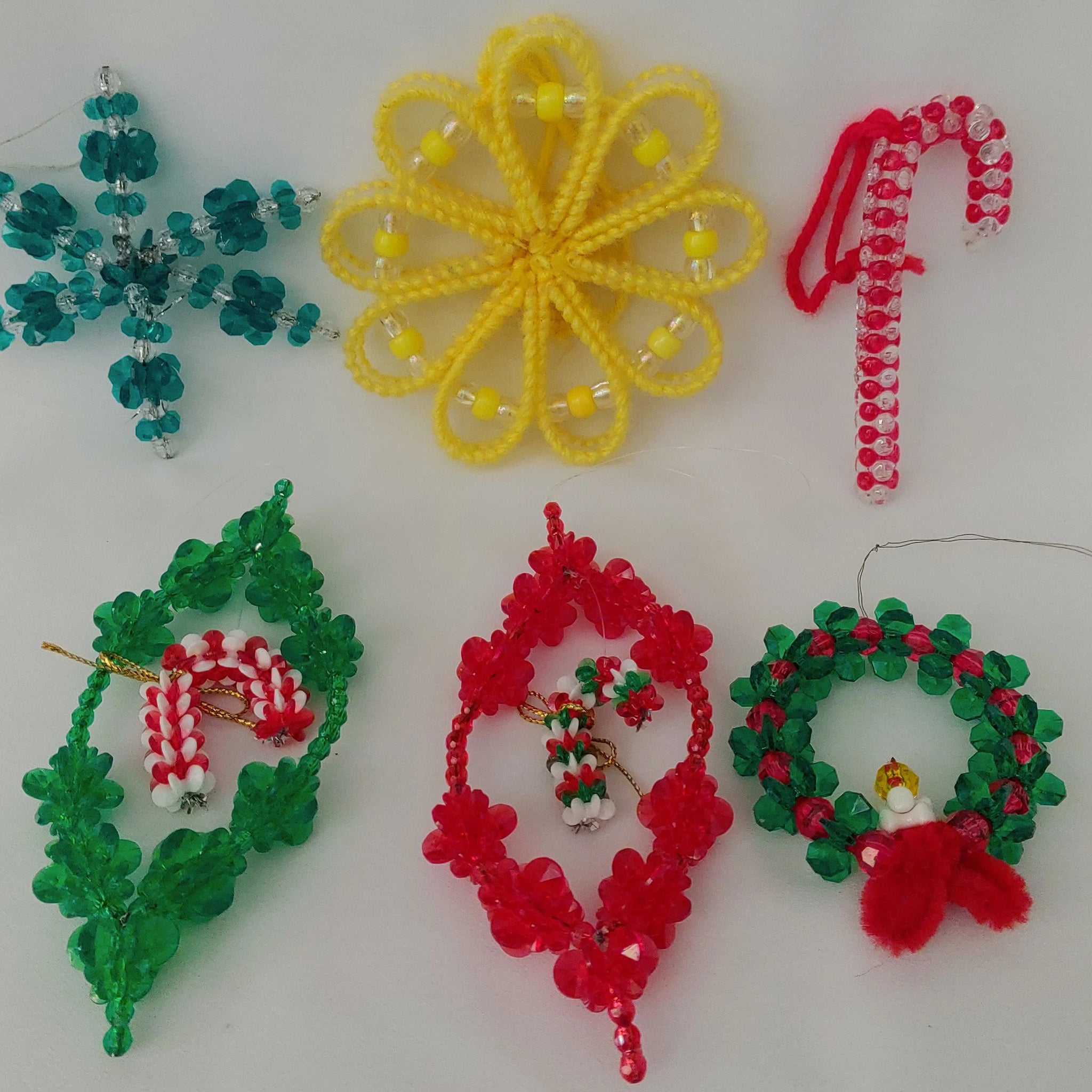 Vintage Handmade Beaded Christmas Ornaments