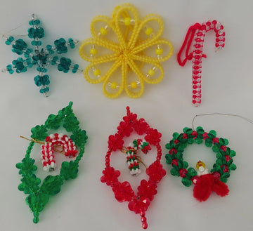 Vintage Handmade Beaded Christmas Ornaments