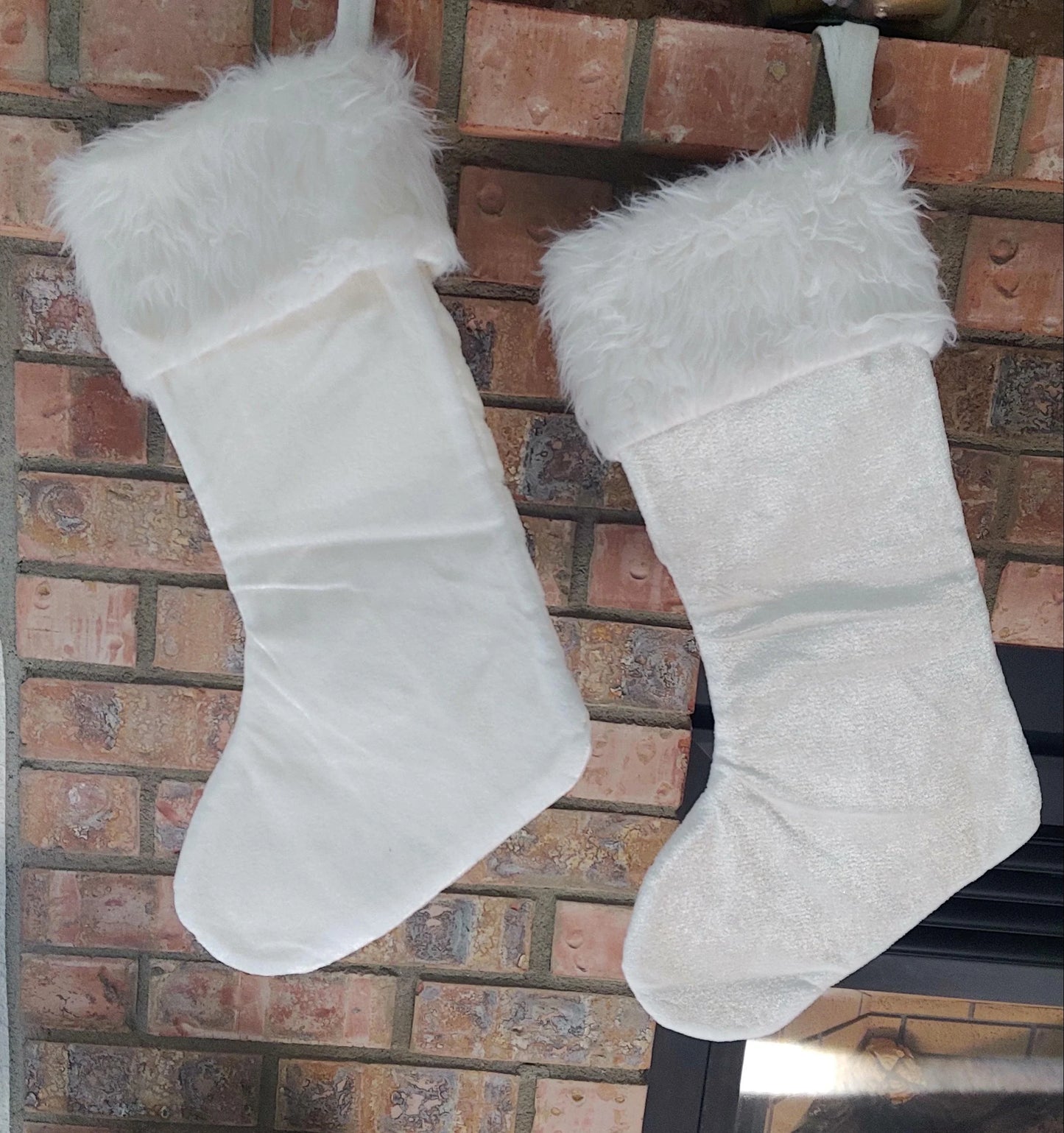 White Fur Trimmed Christmas Stockings