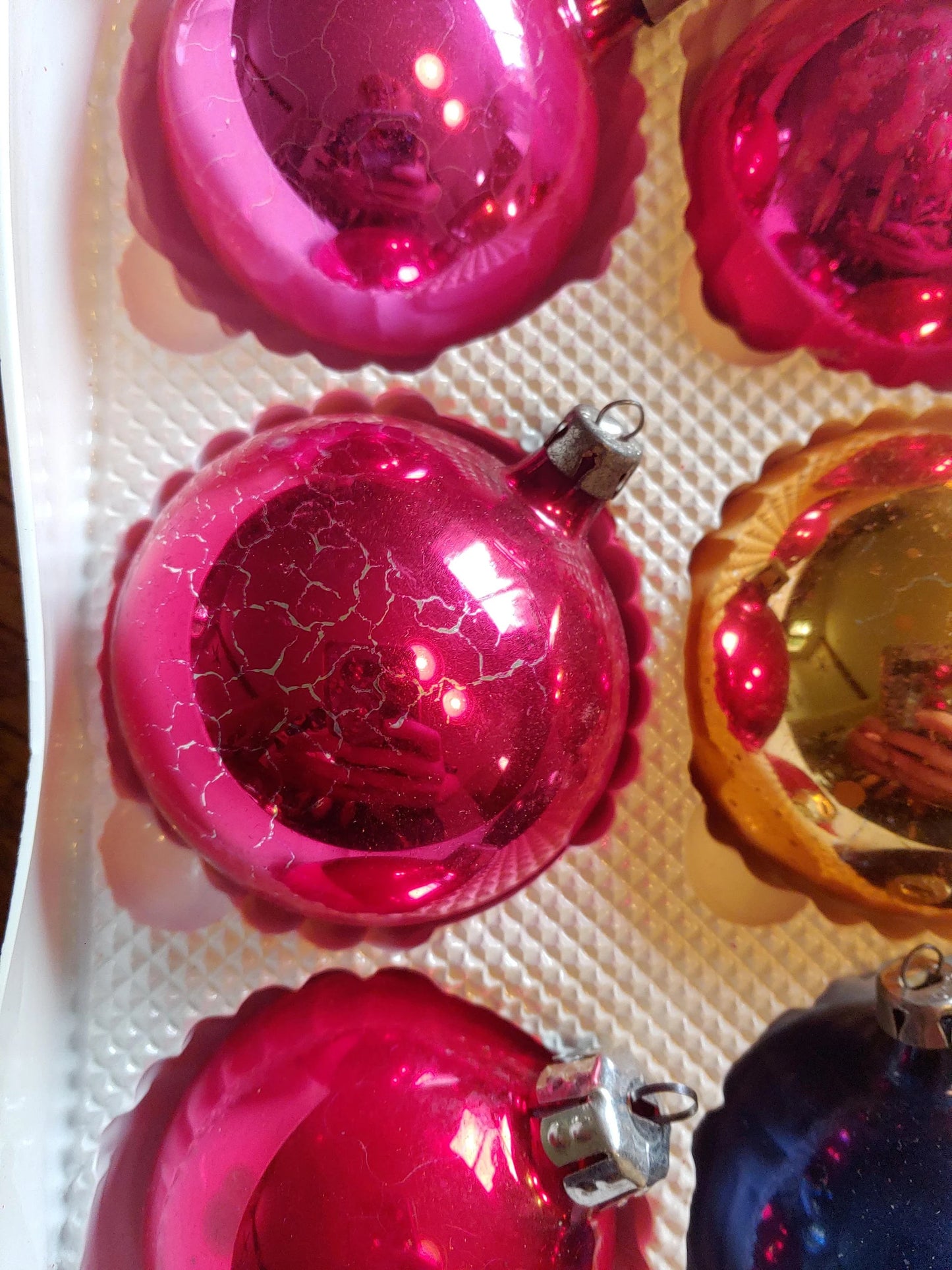 Vintage Shiny Colored Glass Ball Ornaments