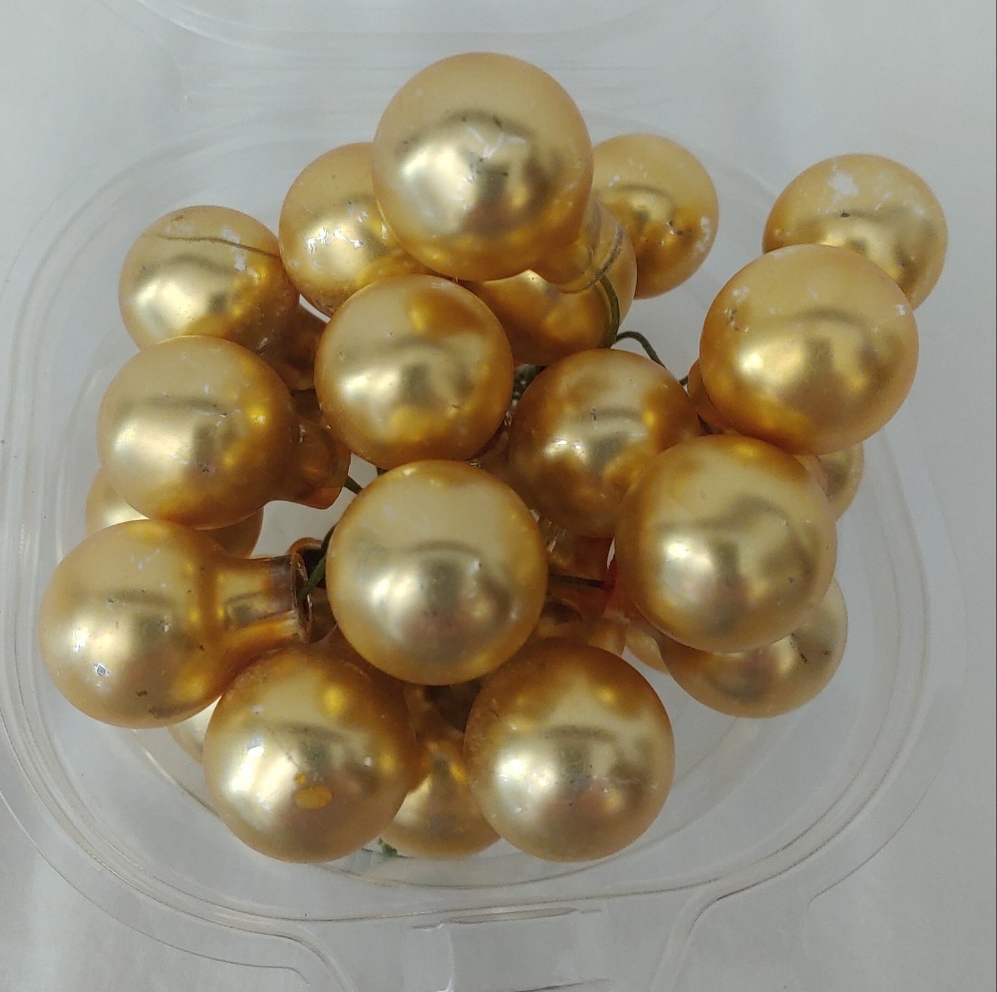 Vintage Small Gold Ball Christmas Picks