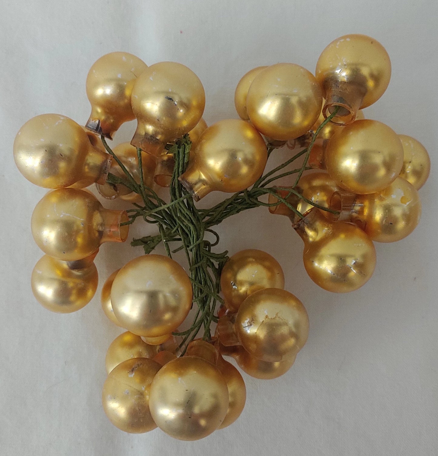 Vintage Small Gold Ball Christmas Picks