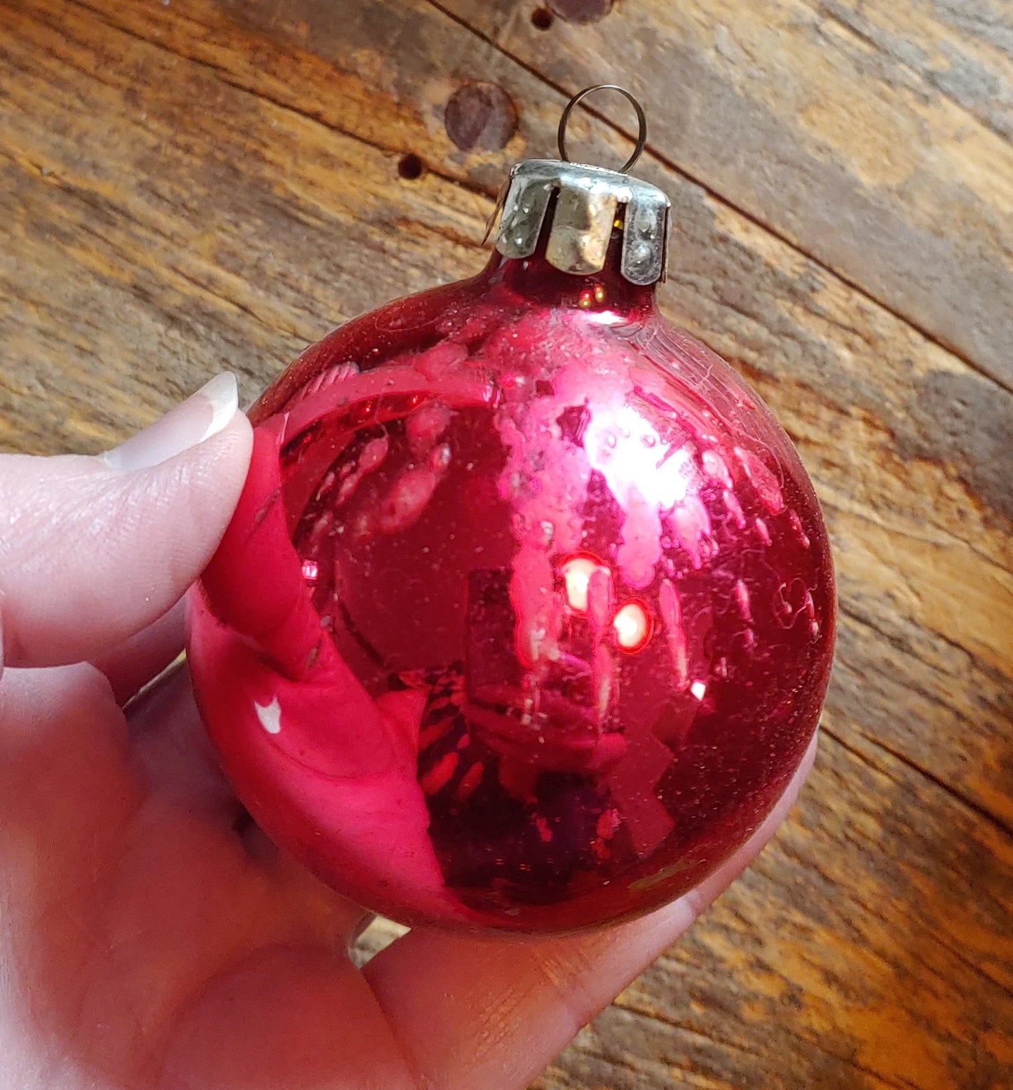 Vintage Shiny Colored Glass Ball Ornaments