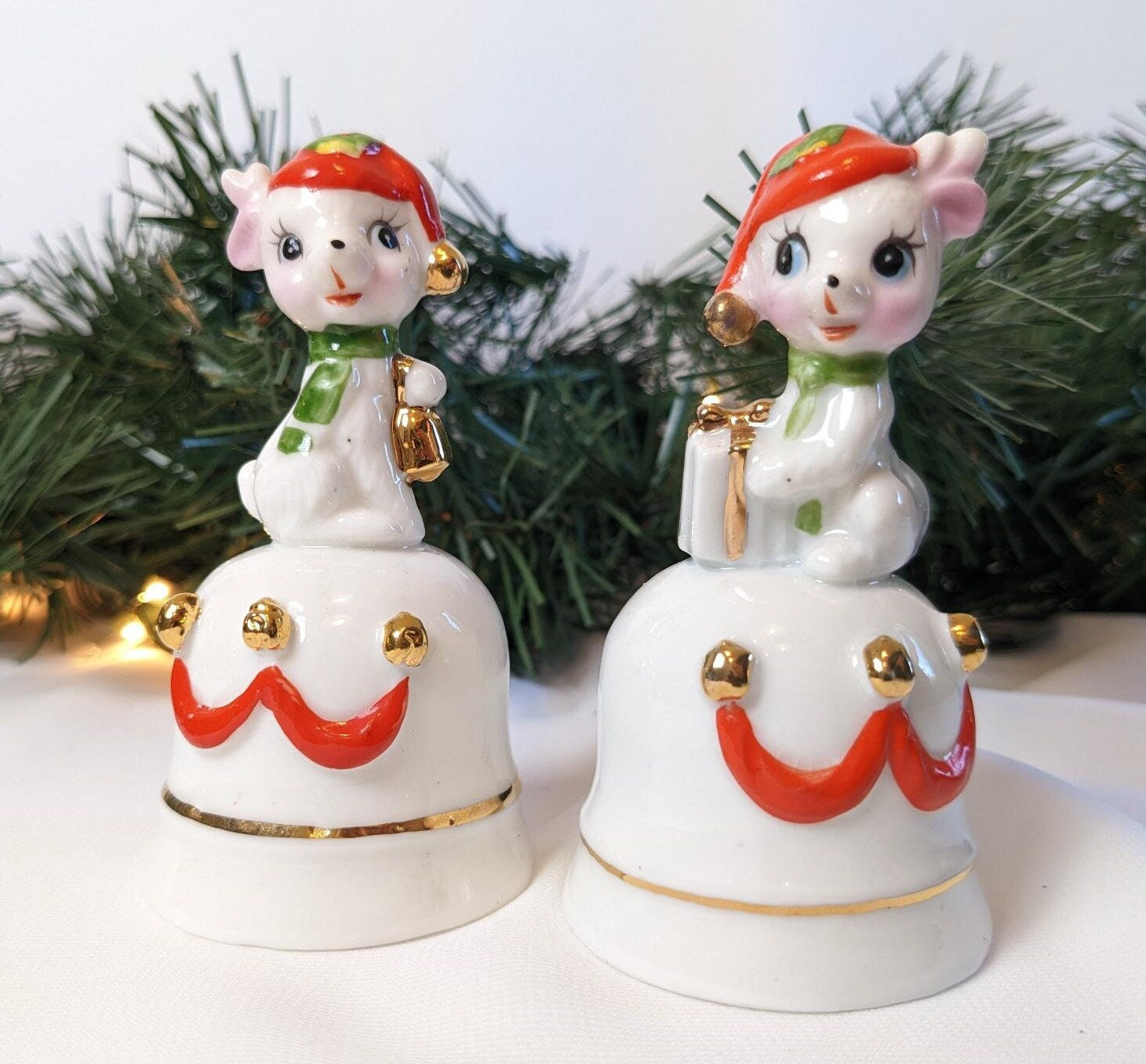 Vintage Reindeer Christmas Bells