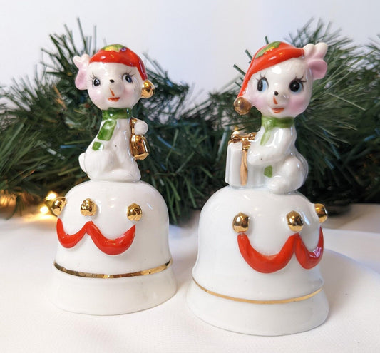 Vintage Reindeer Christmas Bells